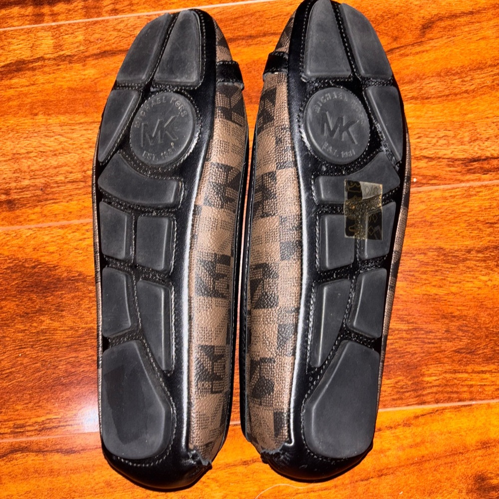 Michael Kors Black and Brown Loafers with Geometric Soles